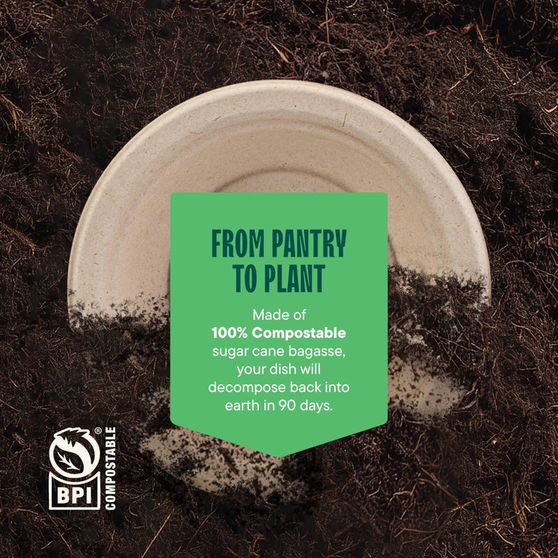 Stack Man Paper Bowls, 100% Compostable Disposable Soup Bowl [125-Pack] - PFAS-Free - BPI Certified - [16 oz] Heavy Duty, Eco-Friendly, Biodegradable Bagasse Hot Food Plates and Bowls - Natural Brown - Image 5